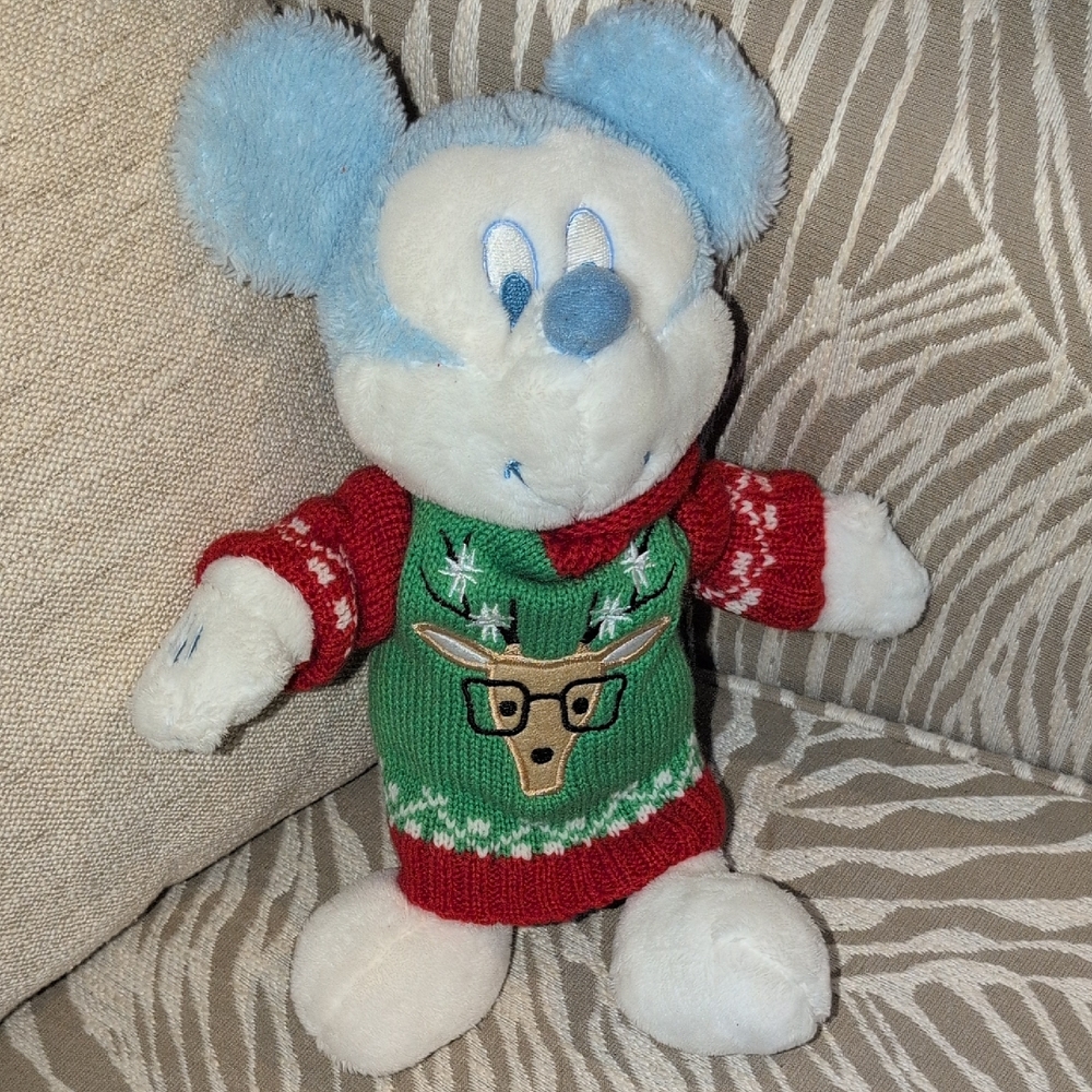 Disney Micket Mouse  Plushie with Holiday Sweater